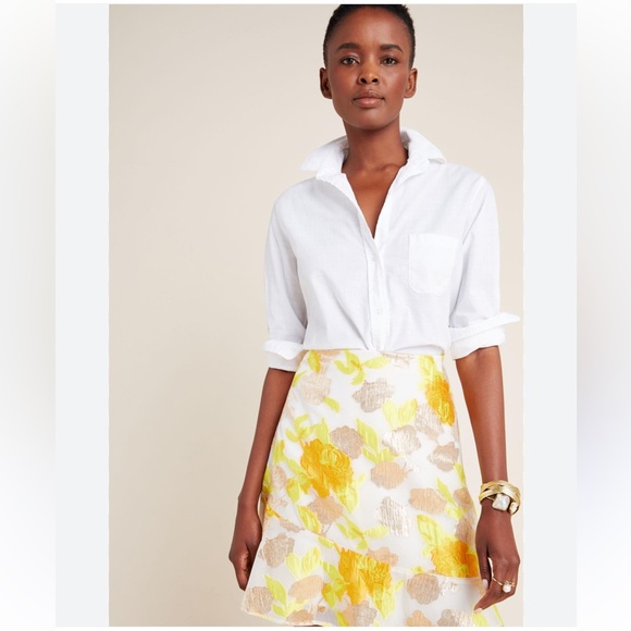 Anthropologie Dresses & Skirts - Maeve Anthropologie Faye Flounced Jacquard Mini Skirt  Size 8